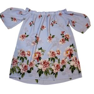 Vine & Love Floral Off Shoulder Top Flowy Blouse‎ Bohemian Women's Size Small
